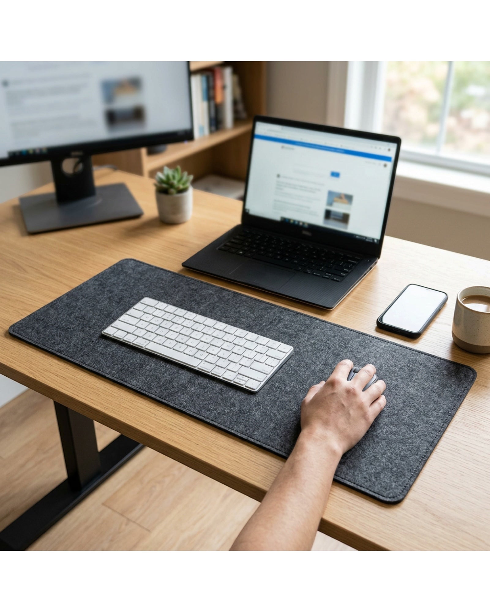 Blint Extended Felt Desk Mouse Pad Charcoal 32 x 14 in