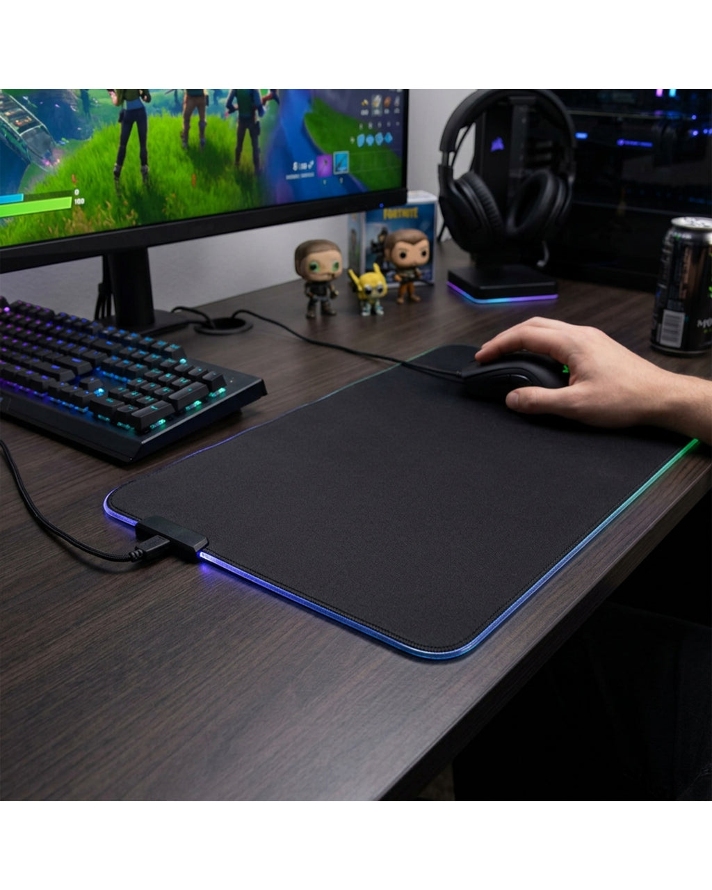 Blint RGB Edge Gaming Mouse Pad Black 12 x 10 in